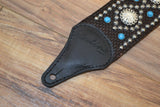 Carlino Custom Silver Parachute Snake Patterned Leather Guitar Strap