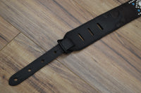 Carlino Custom Silver Parachute Snake Patterned Leather Guitar Strap
