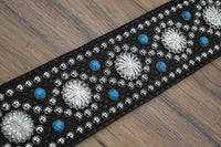Carlino Custom Silver Parachute Snake Patterned Leather Guitar Strap