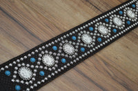 Carlino Custom Silver Parachute Snake Patterned Leather Guitar Strap