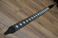 Carlino Custom Silver Parachute Snake Patterned Leather Guitar Strap