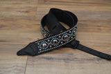Carlino Custom Swirl Chrome and Turquoise Studded Guitar Strap