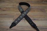 Carlino Custom Swirl Chrome and Turquoise Studded Guitar Strap