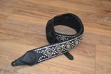 Carlino Short ends Swarovski Rhinestone Leather Guitar Strap