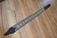 Carlino Short ends Swarovski Rhinestone Leather Guitar Strap