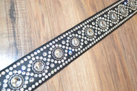 Carlino Short ends Swarovski Rhinestone Leather Guitar Strap