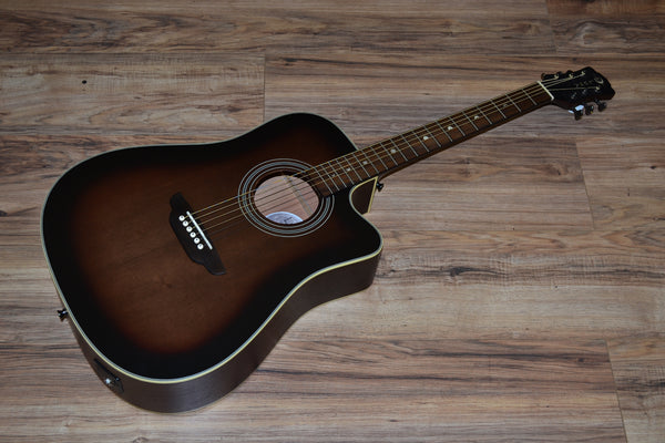 Luna Art Vintage Dreadnought Cutaway A/E - Solid Top