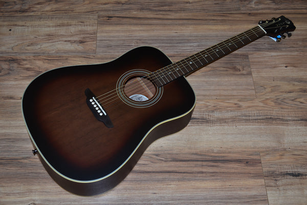 Luna Art Vintage Distressed Dreadnought - Solid Top 2020 Disressed dark sunburst