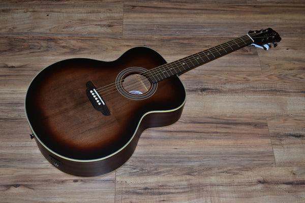Luna Art Vintage Jumbo A/E - Solid Top 2020 Distressed Vintage Brownburst