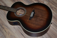 Luna Art Vintage Jumbo A/E - Solid Top 2020 Distressed Vintage Brownburst