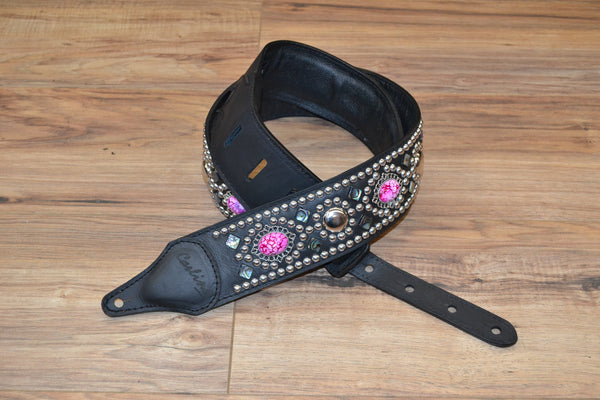 Carlino Custom Pink Dragonstone Guitar Strap