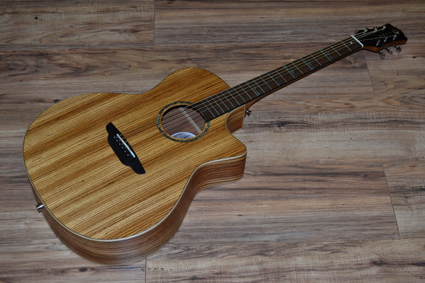 Luna High Tide Zebrawood Grand Concert Cutaway A/E 2020 Natural Zebrawood