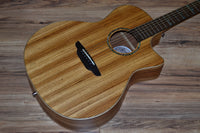 Luna High Tide Zebrawood Grand Concert Cutaway A/E 2020 Natural Zebrawood