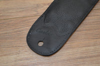 Carlino Orianthi White Leather Orbit Blue Dragon Vein Concho Guitar Strap