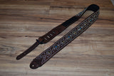 Carlino Kodiak Oiled BrownLeather Studden Strap, Turquoise conchos