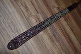 Carlino Kodiak Oiled BrownLeather Studden Strap, Turquoise conchos
