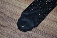 Carlino Tigereye and Black Stud Swirl guitar strap