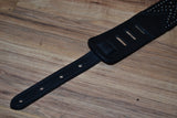 Carlino Tigereye and Black Stud Swirl guitar strap