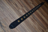 Carlino Tigereye and Black Stud Swirl guitar strap