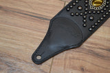 Carlino Custom Gold Hematite Black Studded Guitar Strap