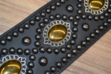 Carlino Custom Gold Hematite Black Studded Guitar Strap