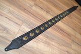 Carlino Custom Gold Hematite Black Studded Guitar Strap