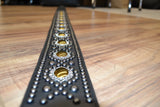 Carlino Custom Gold Hematite Black Studded Guitar Strap