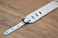 Carlino White Leather Tigereye with Onyx Swirl Studded Guitar Strap