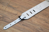 Carlino White Leather Tigereye with Onyx Swirl Studded Guitar Strap