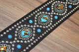 Carlino Custom Ocean Jasper and Bronzite Concho Guitar Strap