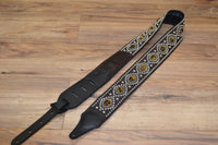 Carlino Custom Tigereye Concho and Snake Embossed leather guitar strap