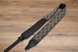 Carlino Custom Tigereye Concho and Snake Embossed leather guitar strap