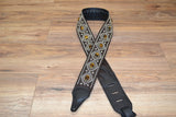 Carlino Custom Tigereye Concho and Snake Embossed leather guitar strap