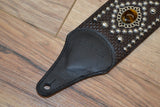 Carlino Custom Tigereye Concho and Snake Embossed leather guitar strap