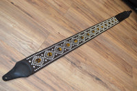 Carlino Custom Tigereye Concho and Snake Embossed leather guitar strap