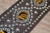 Carlino Custom Tigereye Concho and Snake Embossed leather guitar strap