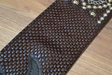 Carlino Custom Tigereye Concho and Snake Embossed leather guitar strap