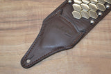 Carlino Custom Anaconda Metal Studded Brown Leather Strap