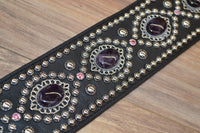 Carlino Custom Swirl Amethyst Concho studded strap