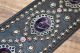 Carlino Custom Swirl Amethyst Concho studded strap