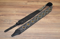 Carlino TigerEye Concho leather studded guitar strap