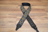 Carlino TigerEye Concho leather studded guitar strap