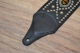 Carlino TigerEye Concho leather studded guitar strap