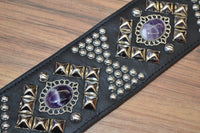 Carlino New Pyramid Power Strap with Amethyst conchos