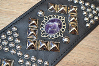 Carlino New Pyramid Power Strap with Amethyst conchos