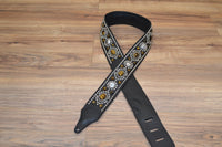 Carlino Tigereye And Silver Concho Guitar Strap