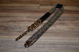 Carlino Custom Leopard Tigereye Rhinestone Studded Guitar Strap