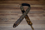 Carlino Custom Leopard Tigereye Rhinestone Studded Guitar Strap