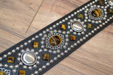 Carlino Tigereye And Silver Concho Guitar Strap