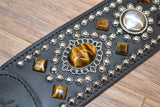 Carlino Tigereye And Silver Concho Guitar Strap